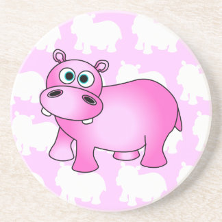 Cute Pink Baby Hippo Coaster