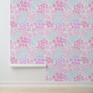 Cute Pink Baby Nursery Peel and Stick Wallpaper