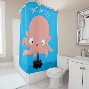 Cute pink baby octopus cartoon humour