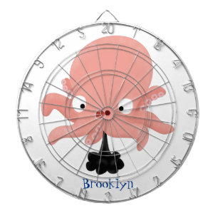 Cute pink baby octopus cartoon humour dartboard