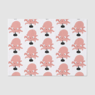 Cute pink baby octopus cartoon humour tissue paper