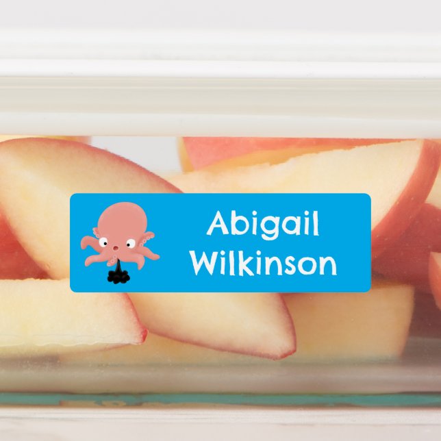 Cute pink baby octopus cartoon personalized (Affixed)