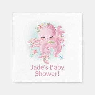Cute Pink Baby Octopus  Napkin
