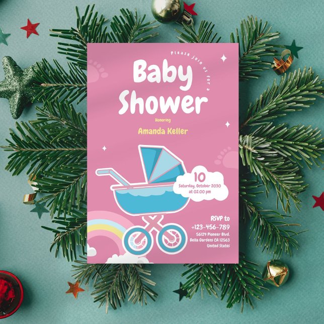 Cute Pink Baby Shower Invitation (Creator Uploaded)
