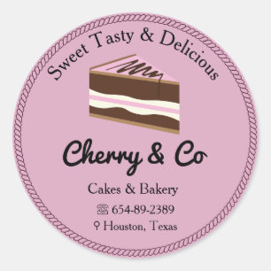 Cute Pink Bakery Label Sticker