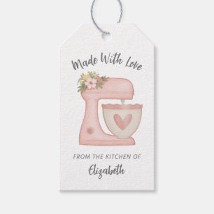 Cute Pink Bakery Mixer Made With Love Gift Tags