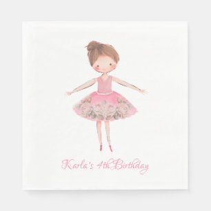 Cute Pink Ballerina Dancer Napkin