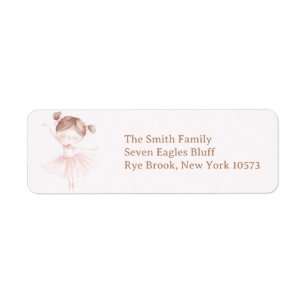 Cute Pink Ballerina Return Address