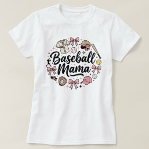 Cute Pink Baseball Mama T-Shirt - Stylish Game Day