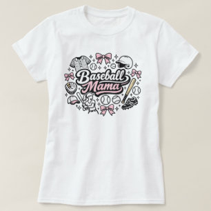Cute Pink Baseball Mama T-Shirt - Stylish Game Day