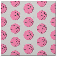 cute pink basketballs on grey sports pattern