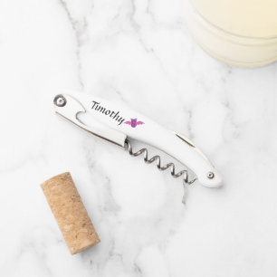 Cute Pink Bat Corkscrew