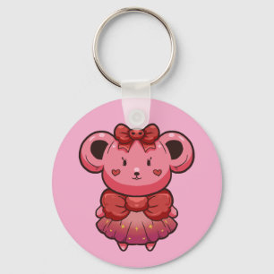 cute pink bear keychain