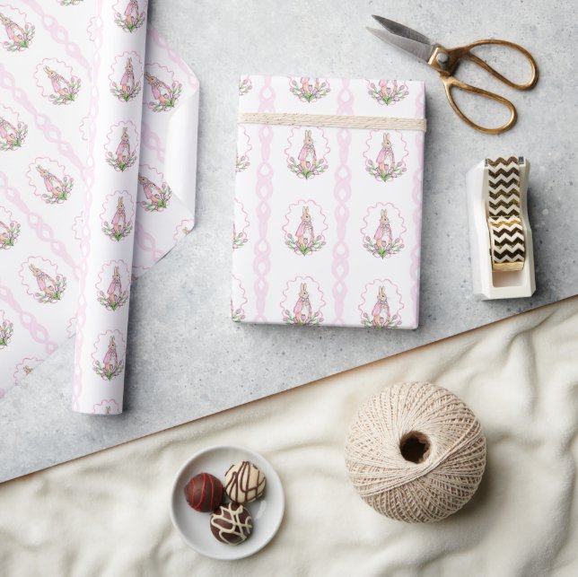 Cute Pink Beatrix Potter Animal Theme  Wrapping Paper (Crafts)