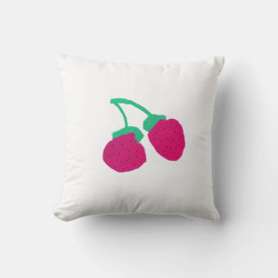 Cute Pink Berries Throw Pillow Cushion