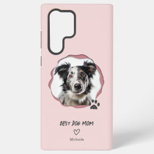 Cute Pink Best Dog Mom Photo  Samsung Galaxy Case