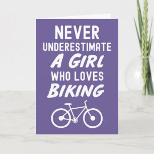 Cute Pink Biking Cards For Baby Girls Kids Biker