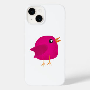 Cute Pink Birdy Illustration Case-Mate iPhone 14 Case