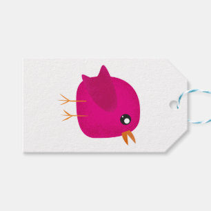 Cute Pink Birdy Illustration Gift Tags