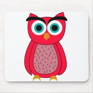 Cute Pink Birdy Illustration Mouse Pad