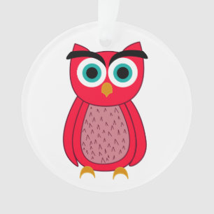 Cute Pink Birdy Illustration Ornament