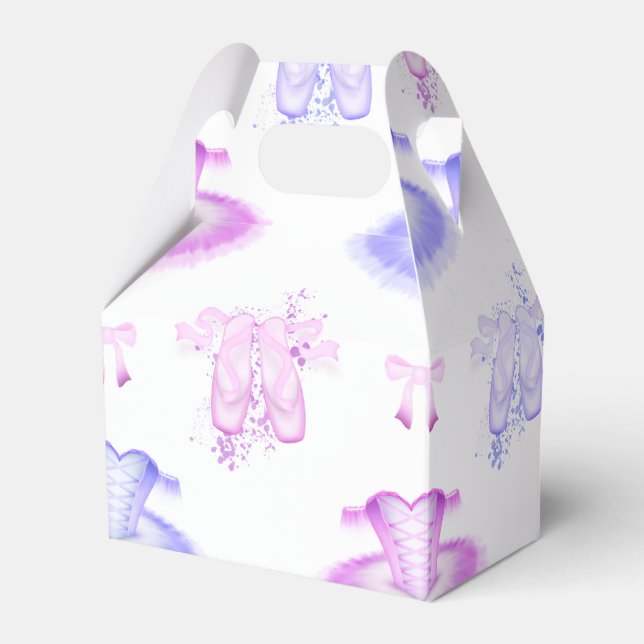 Cute Pink Birthday Ballerina Tutu Ballet Favor Box (Front Side)