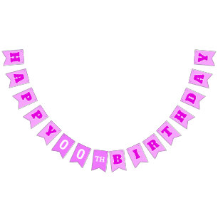 Cute PINK Birthday Bunting Flags