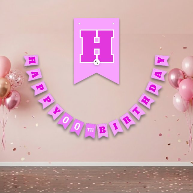 Cute PINK Birthday Bunting Flags (Creator Uploaded)
