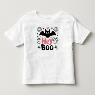 Cute Pink & Black Boo Bat Kid's Halloween Party Toddler T-shirt