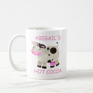 Cute Pink Black White Cow Hot Cocoa Coffee Mug