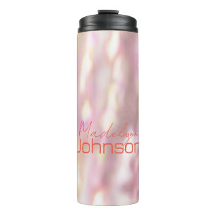 Cute Pink Blurry Lights Party Favour Custom  Thermal Tumbler