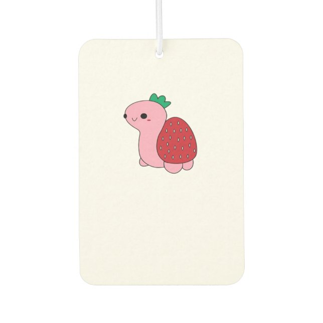 Cute pink blushing strawberry turtle Classic T-Shi Air Freshener (Front)