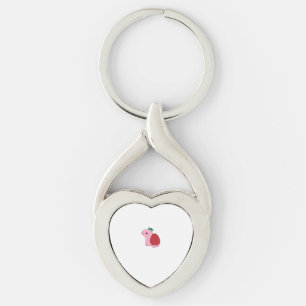 Cute pink blushing strawberry turtle Classic T-Shi Keychain