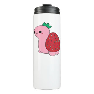 Cute pink blushing strawberry turtle Classic T-Shi Thermal Tumbler