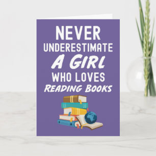 Cute Pink Book Reading Cards For Baby Girls Kids