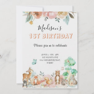Cute Pink Bow Coquette first birthday Invitation
