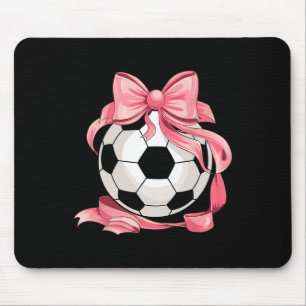 Cute Pink Bow Coquette Ll Soccer Girl Aesthetic Pl Mouse Pad