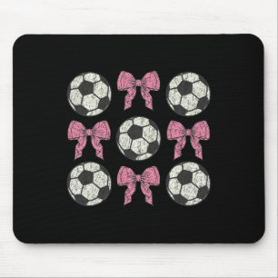 Cute Pink Bow Coquette Ll Soccer Girls Aesthetic P Mouse Pad
