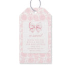 Cute pink bow floral baby girl shower thank you