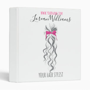 Cute Pink Bow Grey and White Braider Hair Styling  Binder
