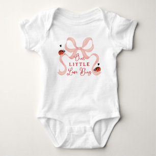 Cute Pink Bow Ladybug Lady Bug Baby Shower Gift Bodysuit