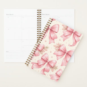 Cute Pink Bow Pattern – Coquette Aesthetic Pastel Planner