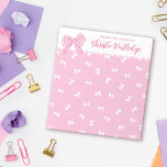 Cute Pink Bow Pattern From the Desk of Name Notepad<br><div class="desc">Pretty pink personalized note pad with a pattern of white bows against a pink background. At the top of the girly notepad,  from the desk of Your Name,  with your name in a beautiful pink script next to a cartoon bow in pink.</div>