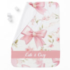 Cute pink bow pattern girls custom Blanket