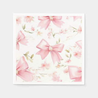 Cute pink bow pattern girls  napkin