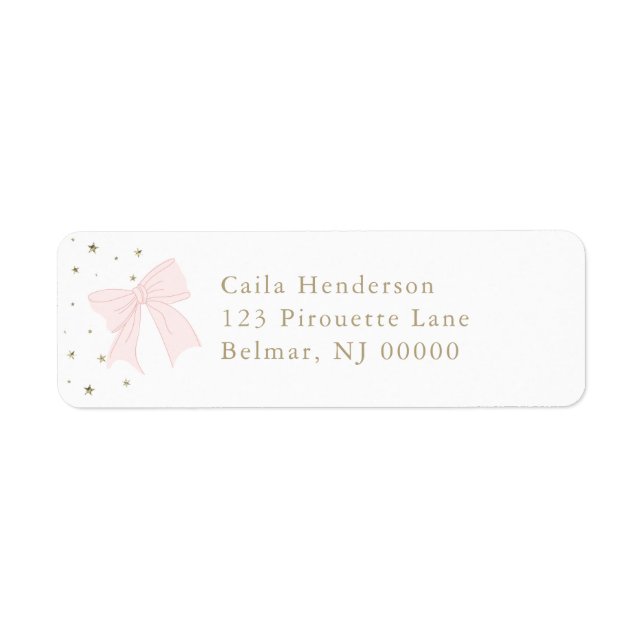 Cute Pink Bow Return Address (Front)