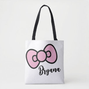 Cute Pink Bow Whimsical  Tote Bag