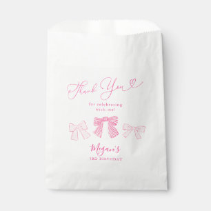 Cute Pink Bows Birthday Party Favour Bag