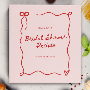 Cute Pink Bridal Shower Recipes Binder