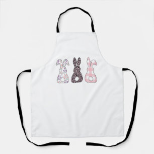 Cute Pink Bunnies Happy Easter Bunny Women Girls T Apron